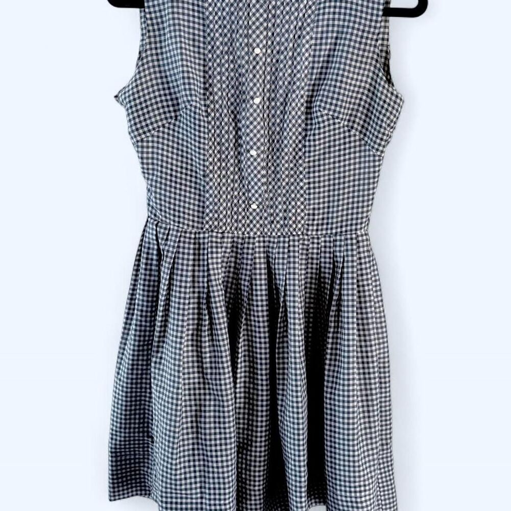 Vintage 1950s Handmade Navy Gingham Day Dress